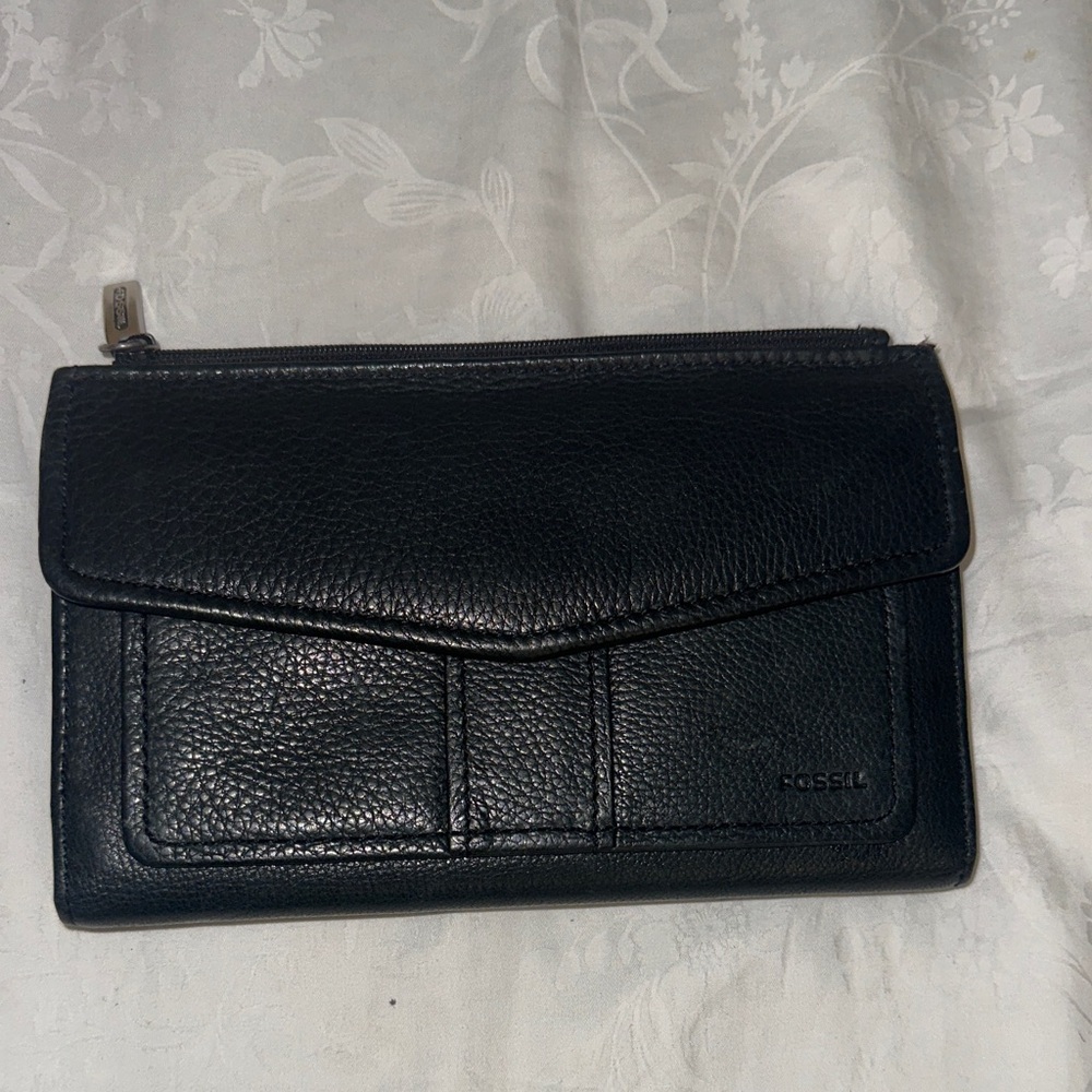 Vintage Fossil Blackโ Leather Women's Wallet